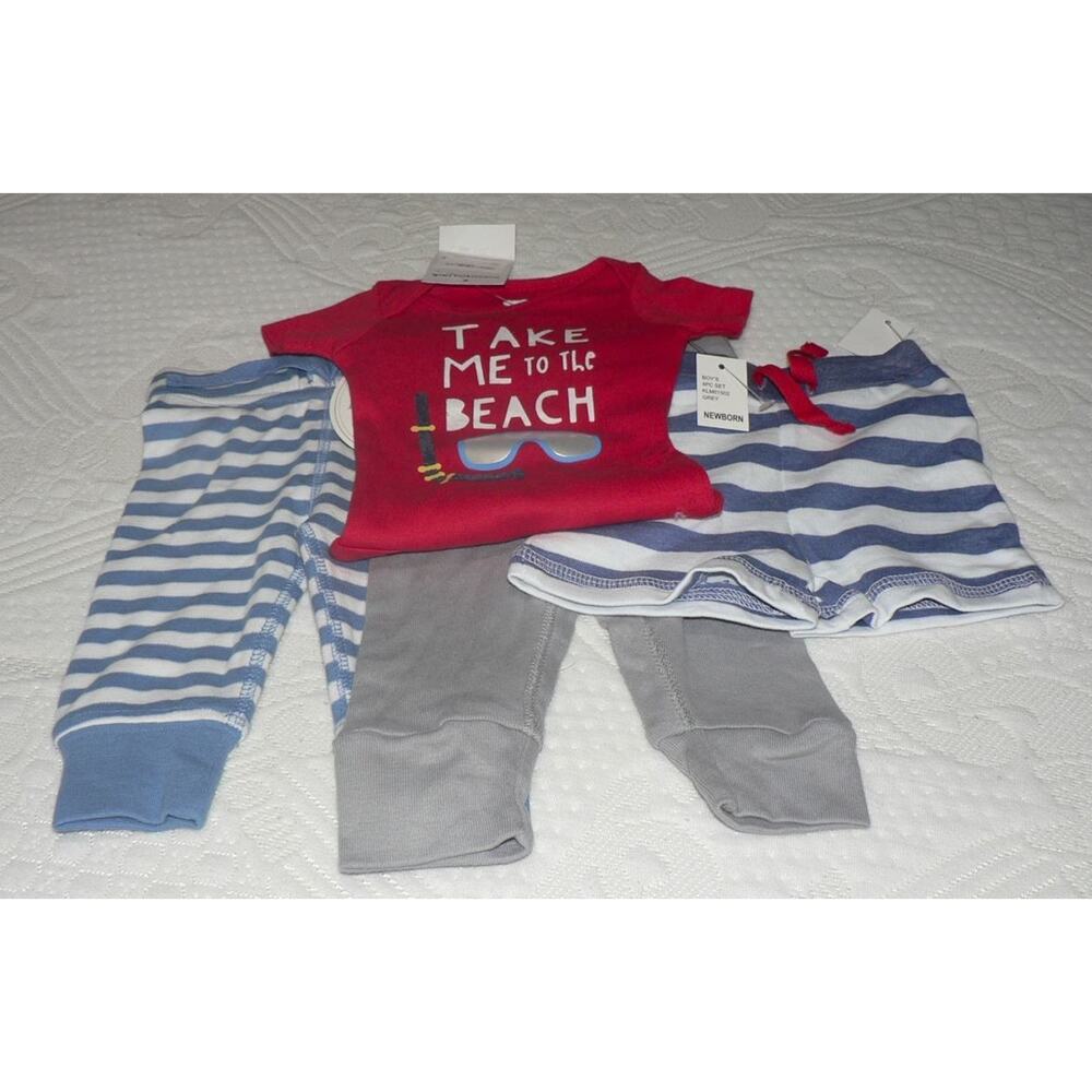Koala Baby Boys 4pc set Bodysuit Take Me to the Beach Multiโ Newborn MSRP $32